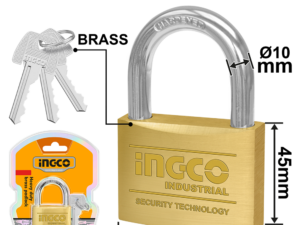 ingco 60mm hd brass padlock dbpl0602
