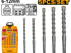 ingco 5pcs sds+ hammer drill bit set