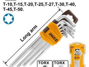 ingco 9pcs long arm trox key set hhk13091