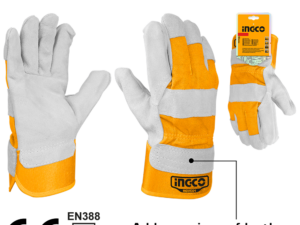 ingco 10.5" leather gloves hgvc01