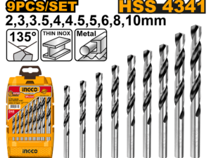 ingco 9pcs hss twist drill bits set akd1095