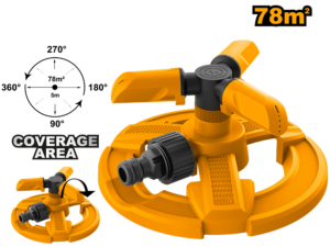 ingco plastic 3 arm rotatory sprinkler hps236
