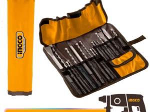 ingco 17pcs sds+ hammer drill/chisels set