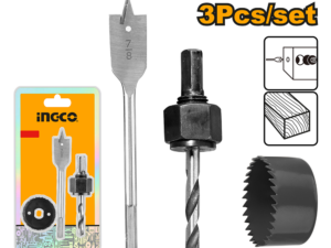 ingco 3pcs lock hole saw set akhs302