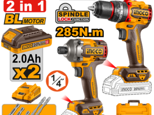 ingco 20v 2pcs combo kit 2bc ckli20277