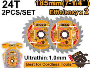 ingco 2pcs 7 1/4" ut tct saw blade tsb1853
