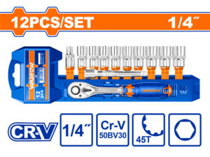 wadfow 12pcs x 1/4" socket set wst4212