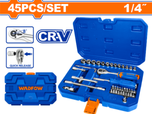 wadfow 45pcs x 1/4" socket set wst4d45